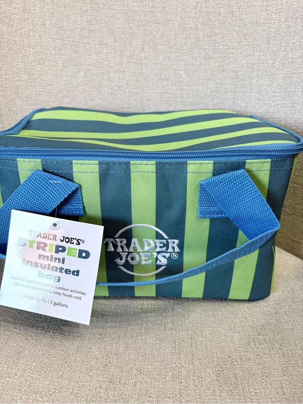 Trader Joe's Green Striped Mini Insulated Bag